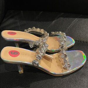 NWT clear/ rhinestone Rampage heels, 6